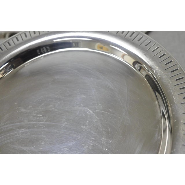 Silver Vintage Hopeakeskus Oy Finland Modern Silver Plated Serving Plate Dishes - 3 Pc For Sale - Image 8 of 14