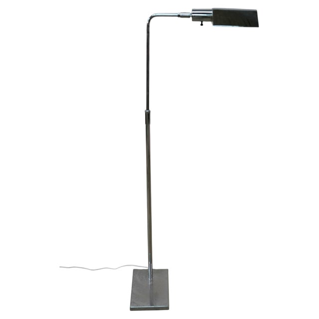 Koch & Lowy Mid-Century Chrome Swing Arm Pharmacy Task Floor Lamp by Koch & Lowy (Omi) For Sale - Image 4 of 10