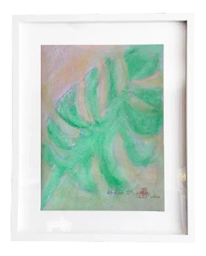 Whisper. VII Framed Botanical Minimal Abstract Painting