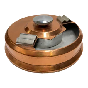 1930s Machine Age Copper and Steel Smokeless Ashtray