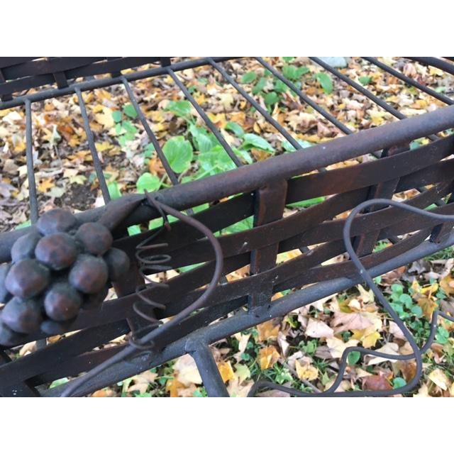 Vintage Large Iron Hanging Pot Rack Tuscan Grape Motif For Sale - Image 9 of 14