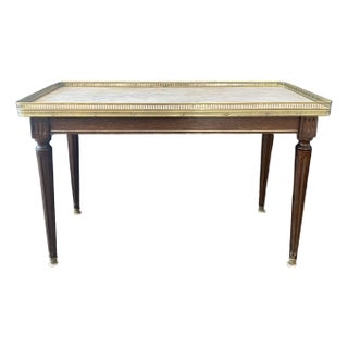French Louis XVI Marble Top Coffee Table or Cocktail Table For Sale