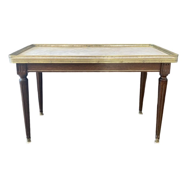 French Louis XVI Marble Top Coffee Table or Cocktail Table For Sale