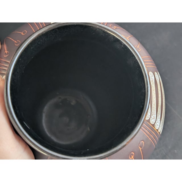 Abstract Glazed Pottery Vase Tokoname Ware Japan 9.25" For Sale - Image 4 of 8