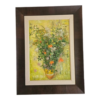 Mid-Century French Still Life Oil Painting by Andre Vignoles For Sale