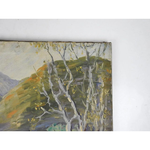 English Vintage Plein Air Impressionist Hilly Landscape Painting For Sale - Image 3 of 7