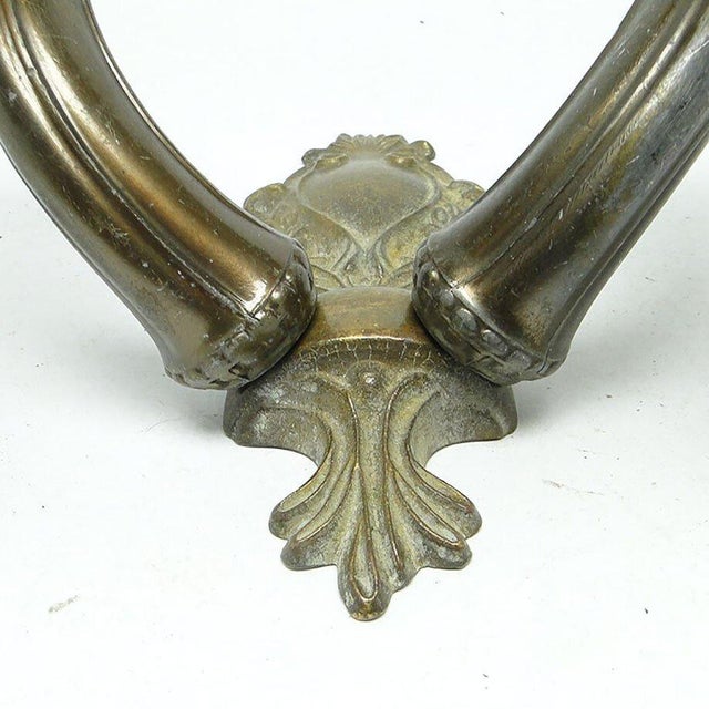 Metal Eclectic Two-Armed Wall Lamp, Poland, 1950s For Sale - Image 7 of 8