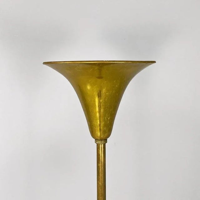Mid-Century Modern Italian Art Deco Style Brass Floor Lamp, 1940s For Sale - Image 4 of 16