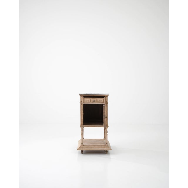 Antique French Bedside Table with Marble Top For Sale In Greensboro - Image 6 of 12