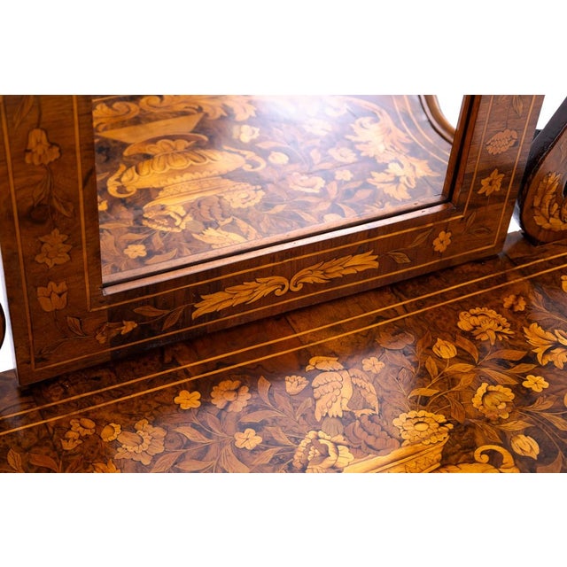 Wood Antique Marquetry Dressing Table, Spain, 1700s For Sale - Image 7 of 15