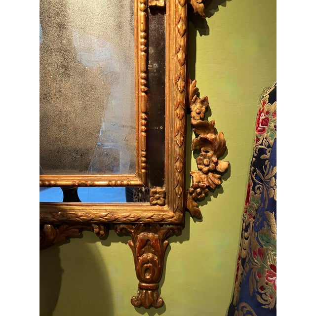 Large 19th Century French Giltwood Marriage Mirror Antique Overmantel Mirror with Original Mercury Foxed Glass For Sale - Image 11 of 13