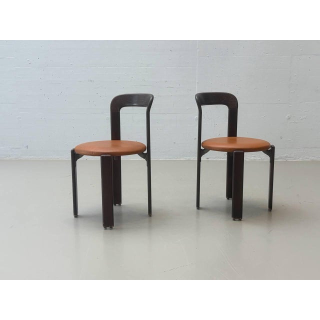 Bruno Rey Chairs in Dark Brown Stained Beechwood by Bruno Rey for Dietiker, 1971 For Sale - Image 4 of 17