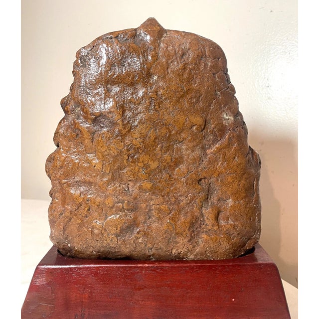 Rare Antique 1700's Ancient Terracotta Nepalese Bhairava Pottery Mask Sculpture For Sale - Image 10 of 12