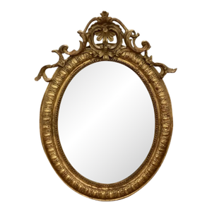19th C. French Gilt Oval Mirror
