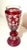Boho Chic 1920s High Quality Handmade Moser Cut to Clear Ruby Red Crystal Glass Etched Vase For Sale - Image 3 of 14