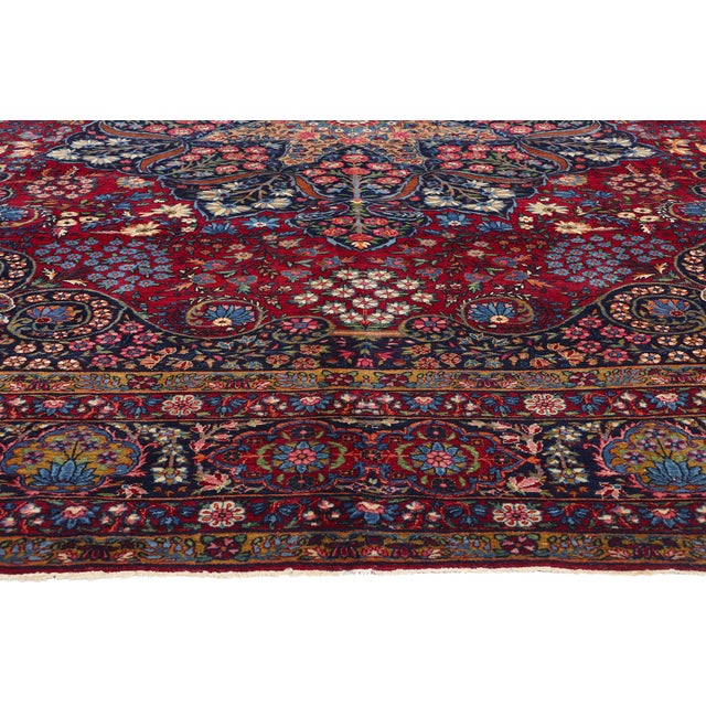 Antique Persian Yazd Rug - 10'05 X 13'09 For Sale - Image 4 of 9