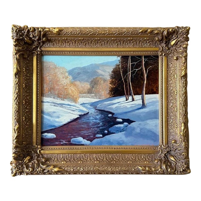 Gary Steffen (Listed Artist b.1939, Co) Oil Painting on Canvas Titled Snow Banks. Gallery Label, Very Fine Frame For Sale