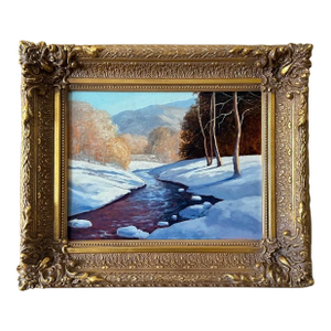 Gary Steffen (Listed Artist b.1939, Co) Oil Painting on Canvas Titled Snow Banks. Gallery Label, Very Fine Frame