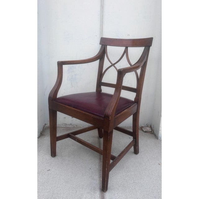 Late 19th Century Regency Style Walnut and Leather Arm Chair For Sale - Image 11 of 12