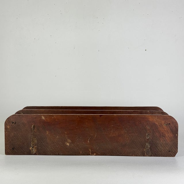 Vintage French Salvaged Bobbin Reels 3 Tier Wood Shelving Unit, Table/Counter Top Etageres For Sale - Image 15 of 18