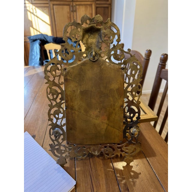 Late 19th Century Antique Bradley & Hubbard Brass & Champlevé Enamel Bacchus Girandole Mirror Sconce For Sale - Image 5 of 13