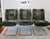 These channel-tufted moss green chairs, attributed to Roche Bobois, retain their gleaming original chrome finish. This...