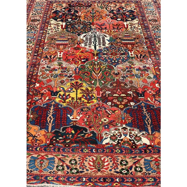 Tribal Antique Persian Bakhtiari Rug With Colorful Garden Design 7' X 11'6 For Sale - Image 3 of 12