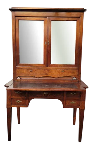 Directoire Bonheur du Jour Desk in Mahogany and Leather, France, 19th Century