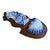 This is an Italian blue and white terracotta grotto inspired dolphin and shell form lavabo or wall fountain or even a...