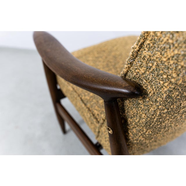 Wood Mid-Century Modern GFM87 Chair in Kvadrat Boucle by Juliusz Kędziorek, Poland, 1960s For Sale - Image 7 of 15