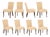 Set of Eight John Boone Tufted Beige Fabric Upholstered Dining Chairs For Sale