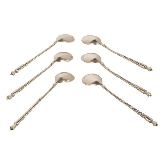 Antique Russian Imperial Silver Spoons by Fedor Rückert Faberge Moscow 1889 - Set of 6 For Sale - Image 13 of 15