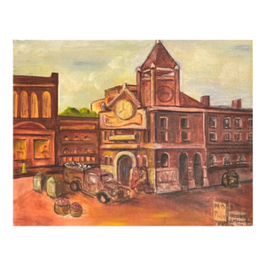 1971 Knoxville Tennessee Market Square Oil Painting by Jennie Mansfield