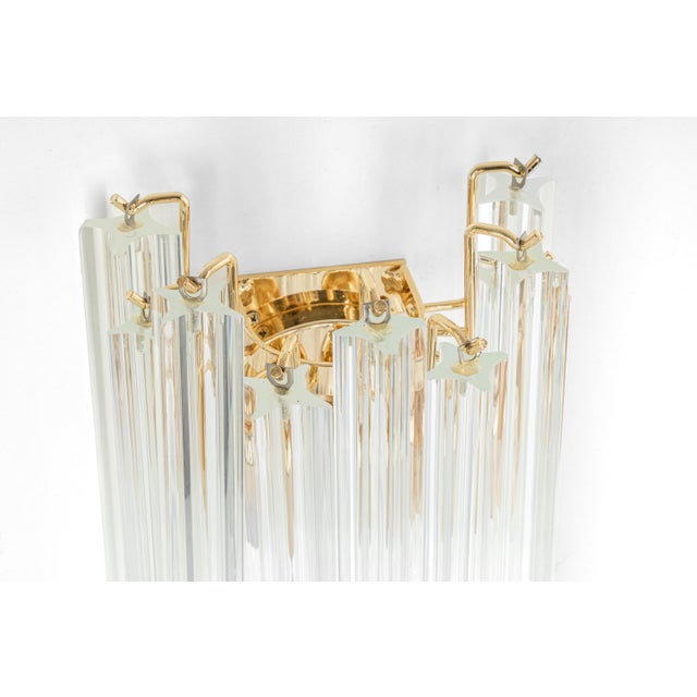 Crystal Glass Wall Lights in the style of Venini Italy, 1980s For Sale - Image 10 of 15