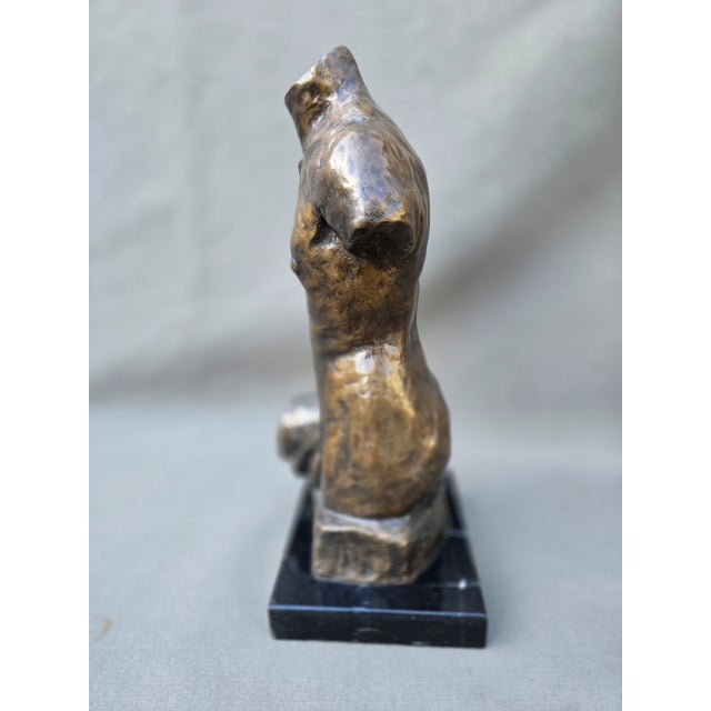 1980s Male Bronze Torso Sculpture For Sale - Image 4 of 8