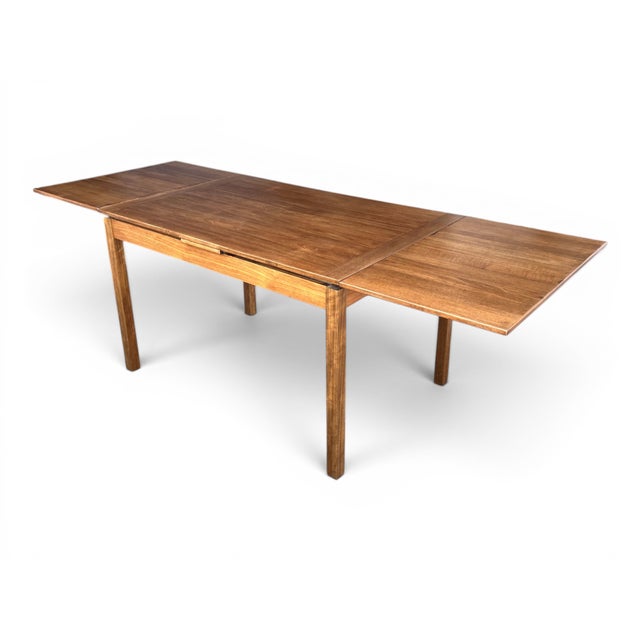 Mid-Century Modern 1960s Scandinavian Mid-Century Modern Teak Dining Table With Hidden Extension Leaves For Sale - Image 3 of 8