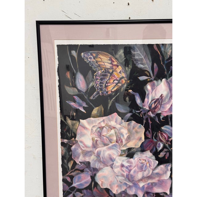Mauve Kim Smith Nocturn Framed Watercolor, Circa 1999 For Sale - Image 8 of 11