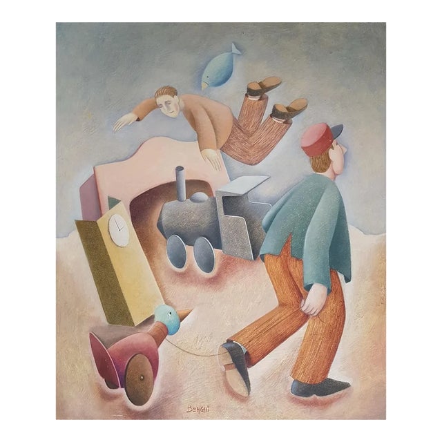 Ritorno a Casa - Original Oil on Wooden Panel by C. Benghi - 2000s 2000s For Sale