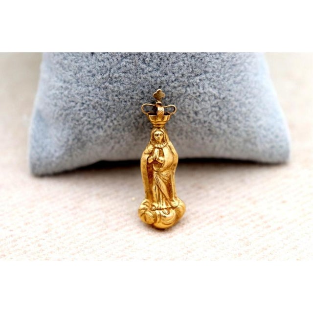 19.2K Gold Our Lady of the Immaculate Conception Pendant For Sale - Image 5 of 6