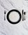 Contemporary Set of 8 Minimalist "Variation 5 Dé" Dinner Plates by Ann Demeulemeester for Serax, in White Glazed Porcelain With Organic Black Border For Sale - Image 3 of 10