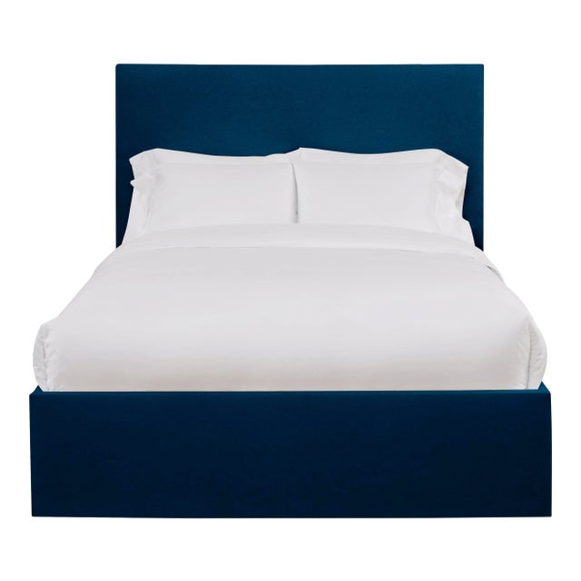 Hadley Twin Bedframe, Navy Velvet For Sale