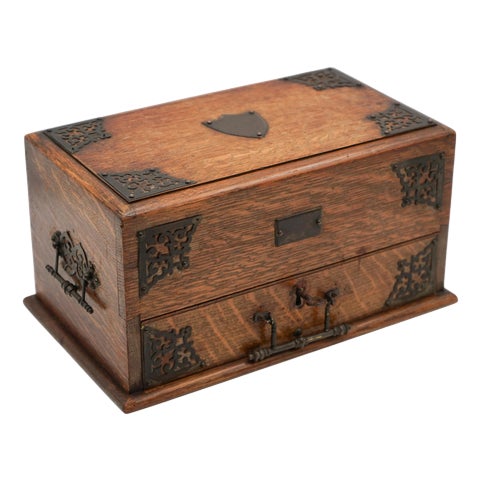 Antique Asian Oriental Mahjong Set of 148 Tiles in Edwardian Oak Box, Set of 149 For Sale