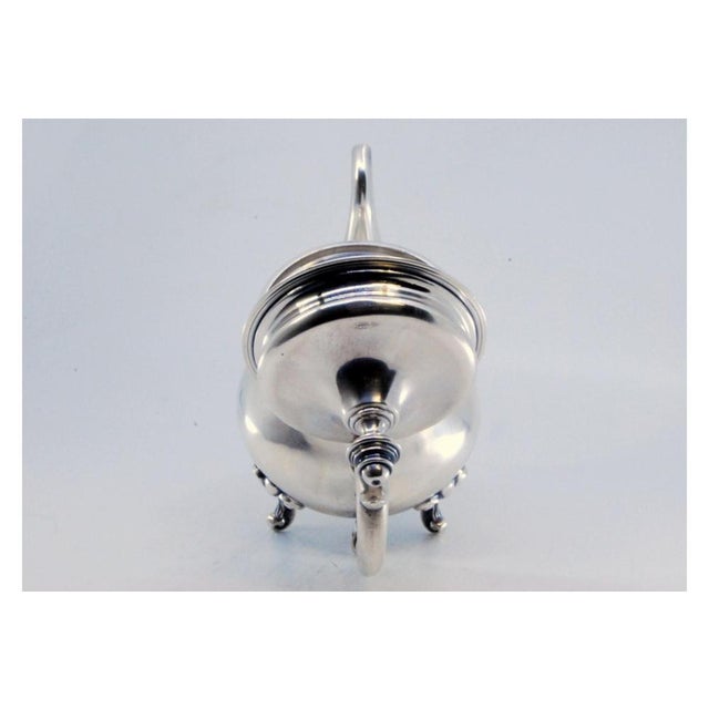 Silver Coffee Pot with Feet and Knob Lid For Sale - Image 9 of 10