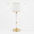 Table lamp model "8423" of the Borens brand, Sweden, 1970s. White brass and metal lamp. Good condition. Carries the...