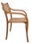 Stylish bent plywood and caned arm chair, executed in the Constructivist style, in the manner of Thonet, unsigned. This...