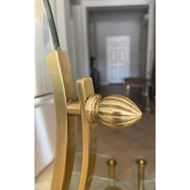 1950s 1950s Large Brass Swivel Vanity Table Mirror For Sale - Image 5 of 12