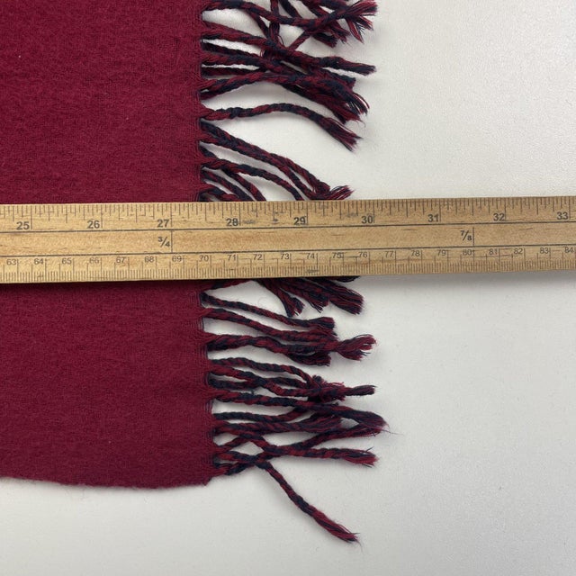 Textile Late 20th Century Balenciaga Navy Blue & Red 100% Wool Scarf For Sale - Image 7 of 8