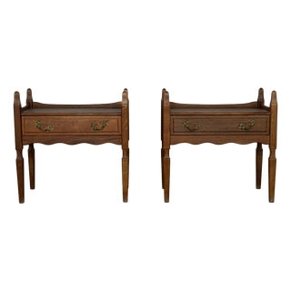 Danish Brutalist Oak Bedside Tables by Henning Kjærnulf, 1960s, Set of 2 For Sale