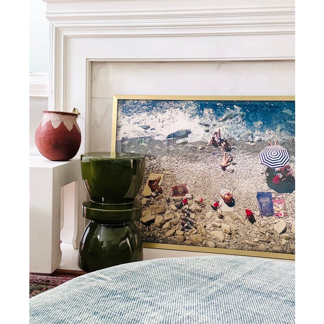 Madegoods Binx Ceramic Garden Stool/Side Table in Gloss Green Chairish