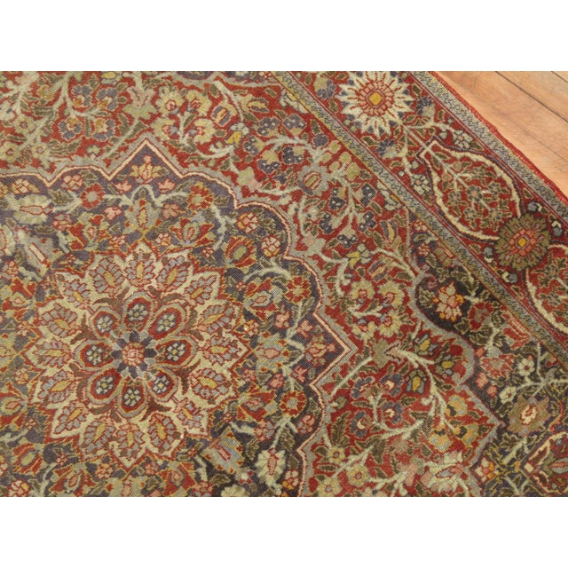 American Antique Zabihi Collection Persian Tabriz Accent Rug - 4'7" x 6' For Sale - Image 3 of 9